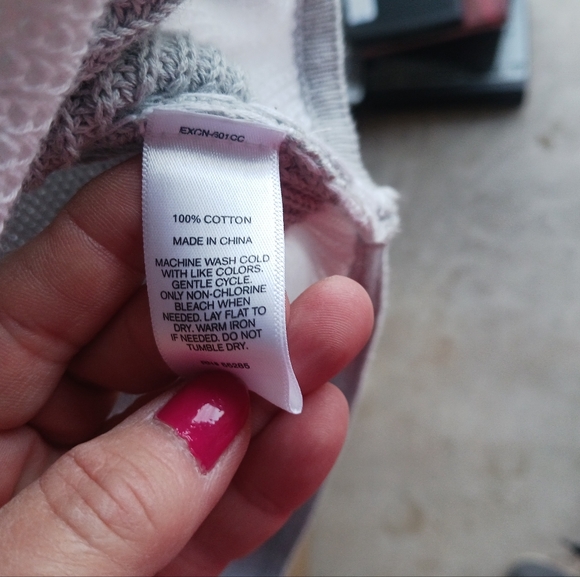 Express tunic sweater medium nwot white gray striped sift cotton - Picture 3 of 6